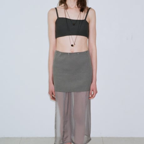 Sheer Overlay Midi Skirt