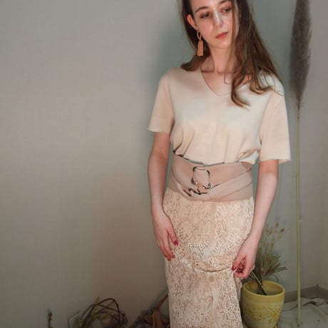 Wool knit short sleeves