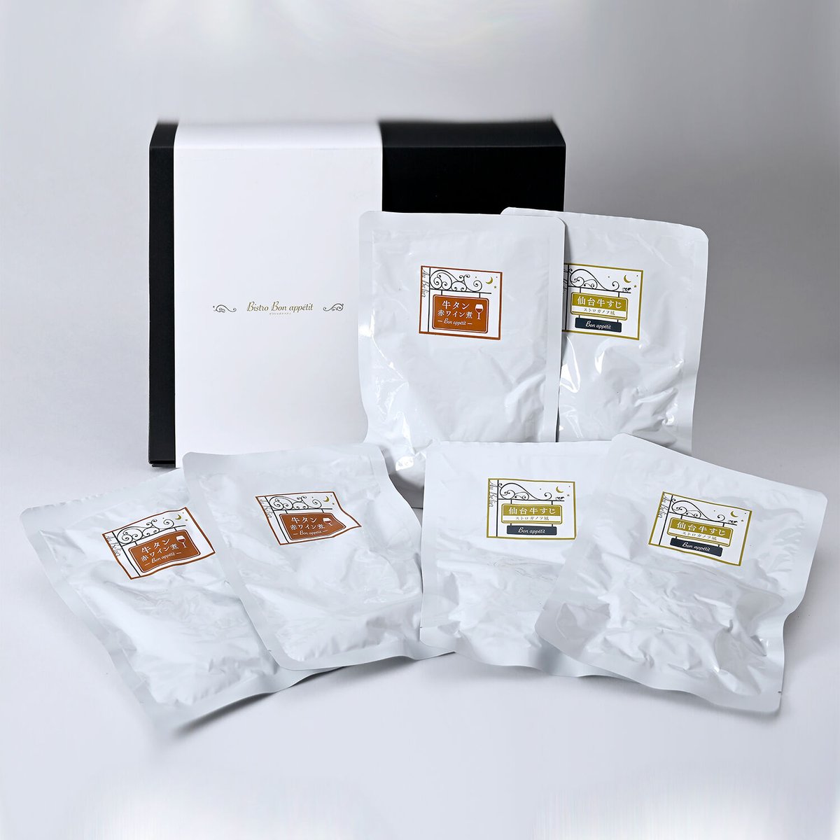ビストロボナペティ 6個セット(牛タンの赤ワイン煮x3個、仙台牛