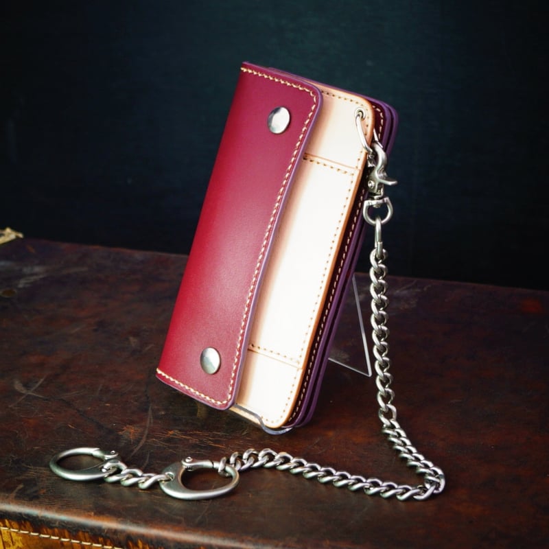 140ミドル　トラッカーウォレット イタリアンレザーTEXAS【ワインレッド】 140ミドル トラッカーウォレット イタリアンレザーTEXAS【ワインレッド