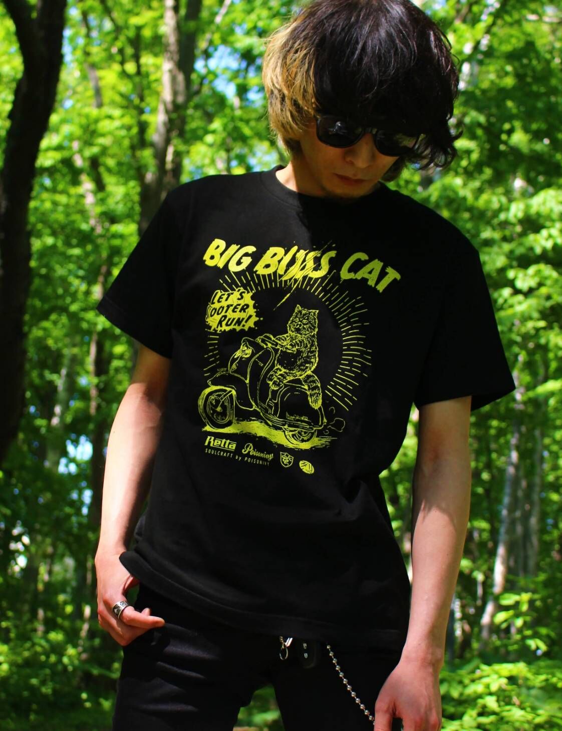 BIG BOSS CAT” Tシャツ/ユニセックス/ブラック×イエロー | Poisoniv