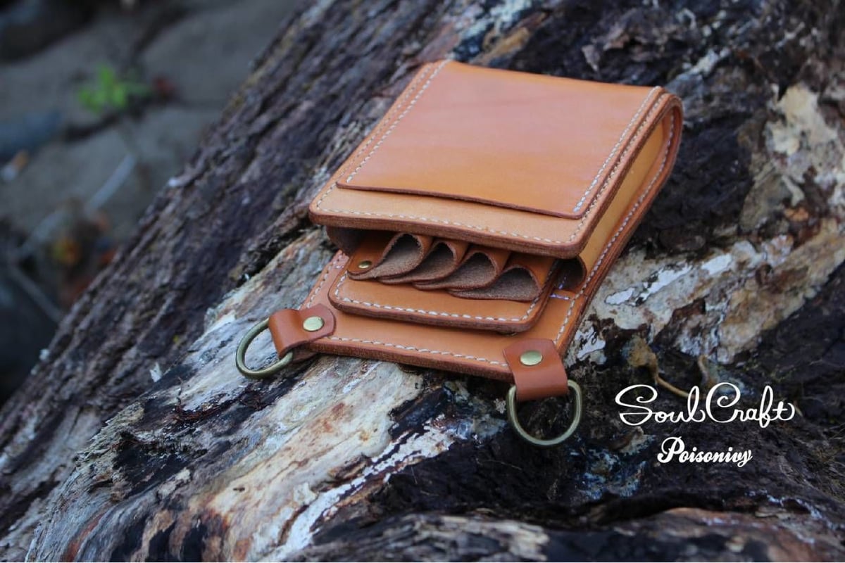 オリジナル レザーシザーケース スクエアフォルム 4丁刺