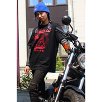 “BIG BOSS CAT” Tシャツ/ユニセックス/ブラック×レッド