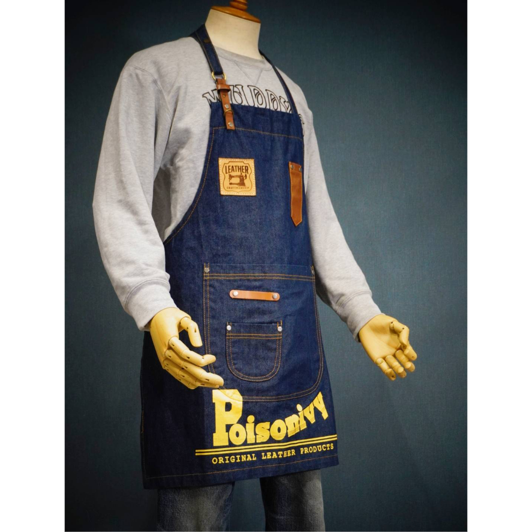オリジナル デニムエプロン 前掛け 胸付き | Poisonivy's STORE