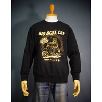 “BIG BOSS CAT” トレーナー / ブラック×イエロー/ステッカー付