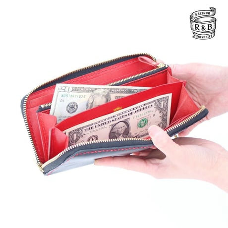 “R&B” オリジナル レザー ウォレット ラウンドジップタイプ  (長財布) Leather Longwallet