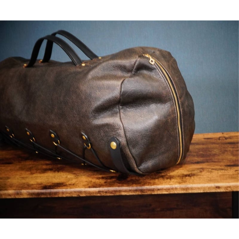 ドラムショルダー オリジナル レザーミリタリードラムバッグ/ショルダーベルト付属