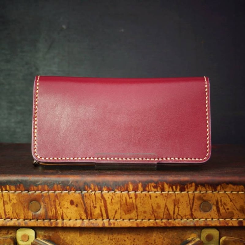 オリジナル トラッカーウォレット チェリーレッド×サドルタン/クローム