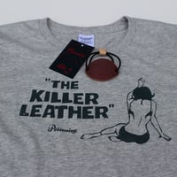 POISONIVY Original T-Shirt 「The KILLERLEATHER」with Vintage HairBracelet〈Women's/MixGray〉