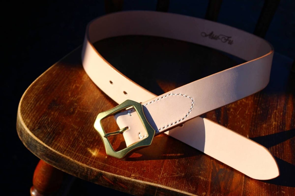 本白ヌメ ベンズレザー ギャリソンベルト/4.2mm厚/40mm幅 | Poisonivy's