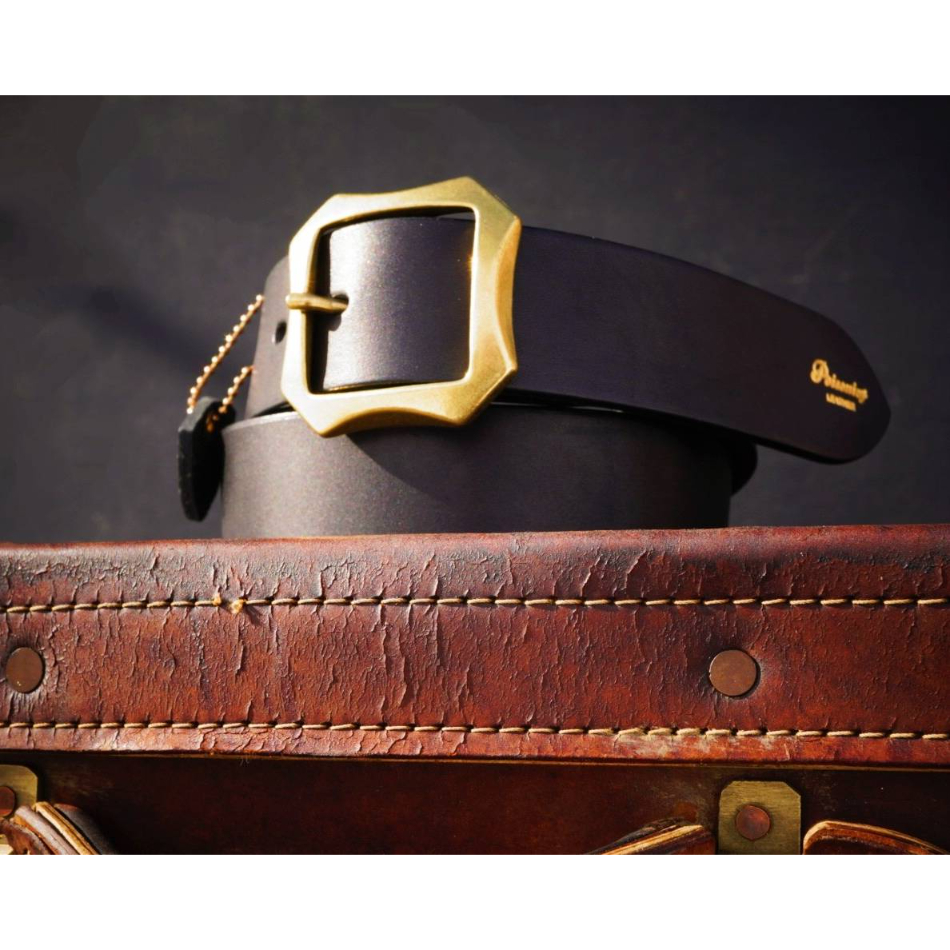 YONFA ブラックレザーベルト ゴールドバックルM YONFA ブラックレザーベルト ゴールドバックルM YONFA ブラックレザー