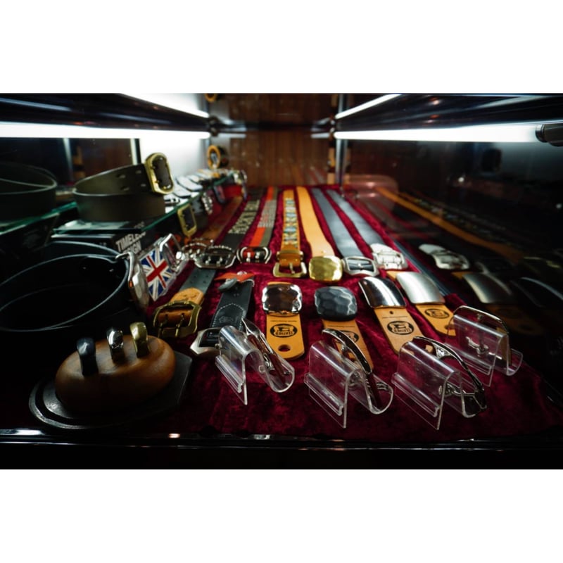 サドル/ベンズレザーベルト/真鍮バックルニッケルメッキ鏡面/サルカン