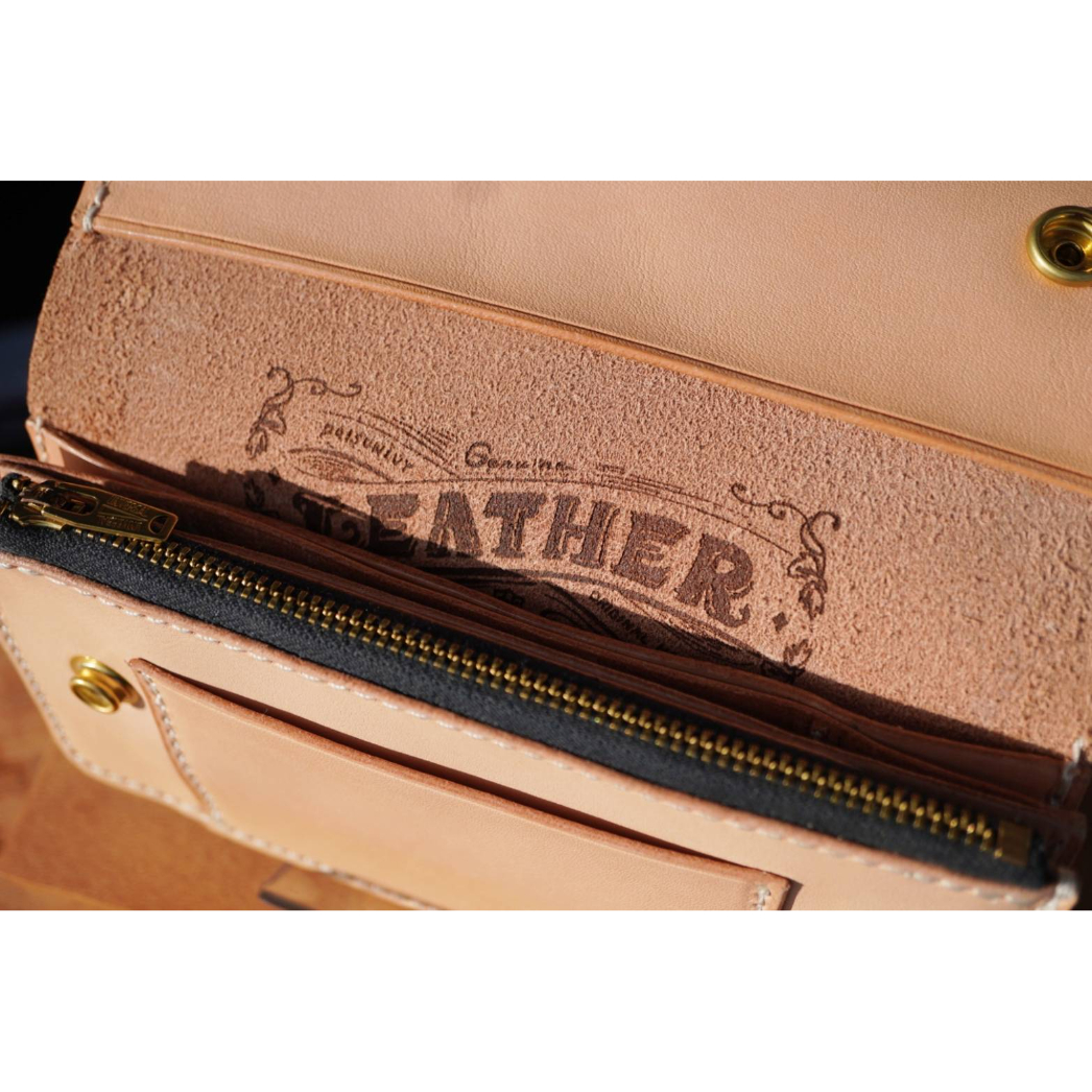 トラッカーウォレット ナチュラル オリジナル トラッカーウォレット ナチュラルタン×ブラスパーツ