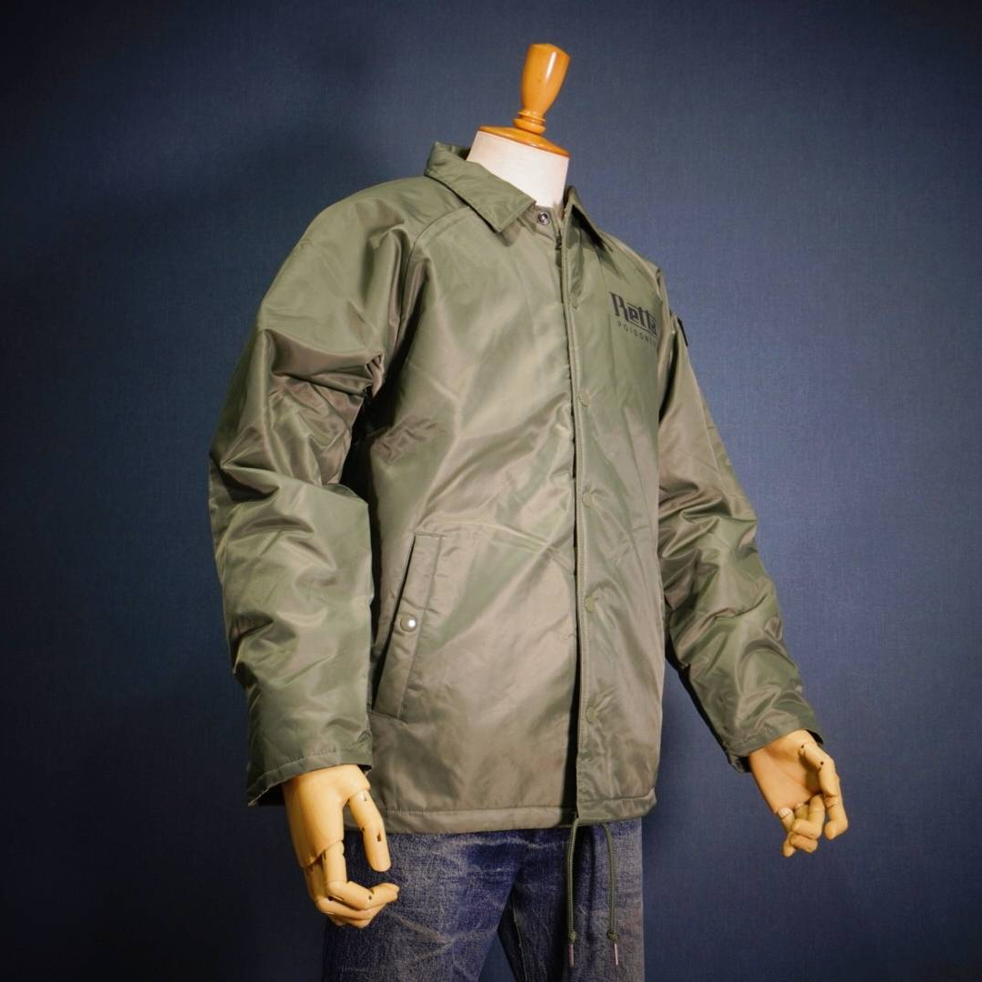 BIG BOSS CAT!!” オリジナル 裏ボア 防寒コーチジャケット /オリーブ