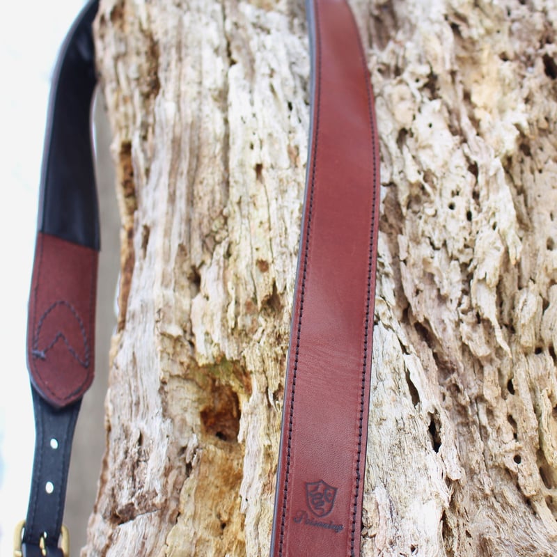 コンビネーション ギターストラップ /ダークブラウン×ブラック