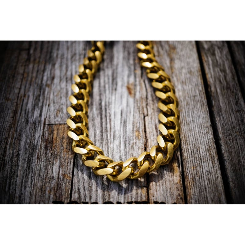 オリジナル ウォレットチェーン/真鍮製カット喜平/鉄砲ナス大/アンカー