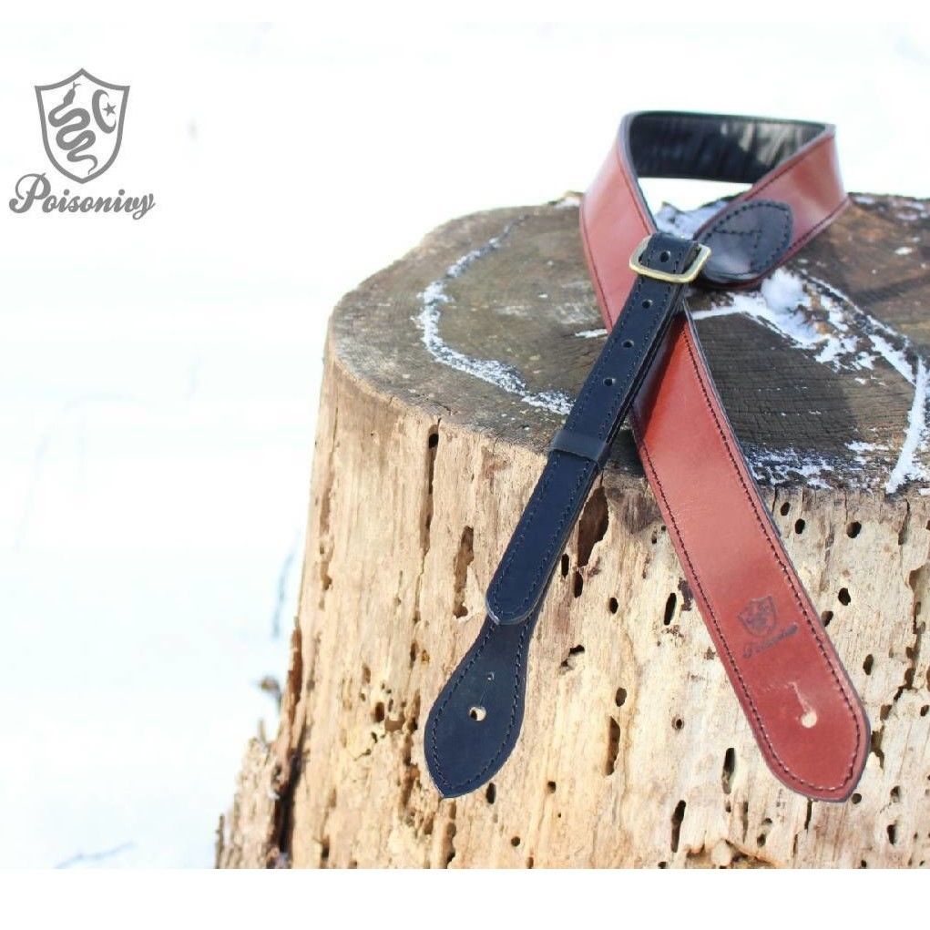 コンビネーション ギターストラップ /ダークブラウン×ブラック