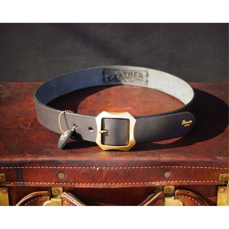 オリジナル ブラックサドルレザーベルト/4㎜厚/シングルホール