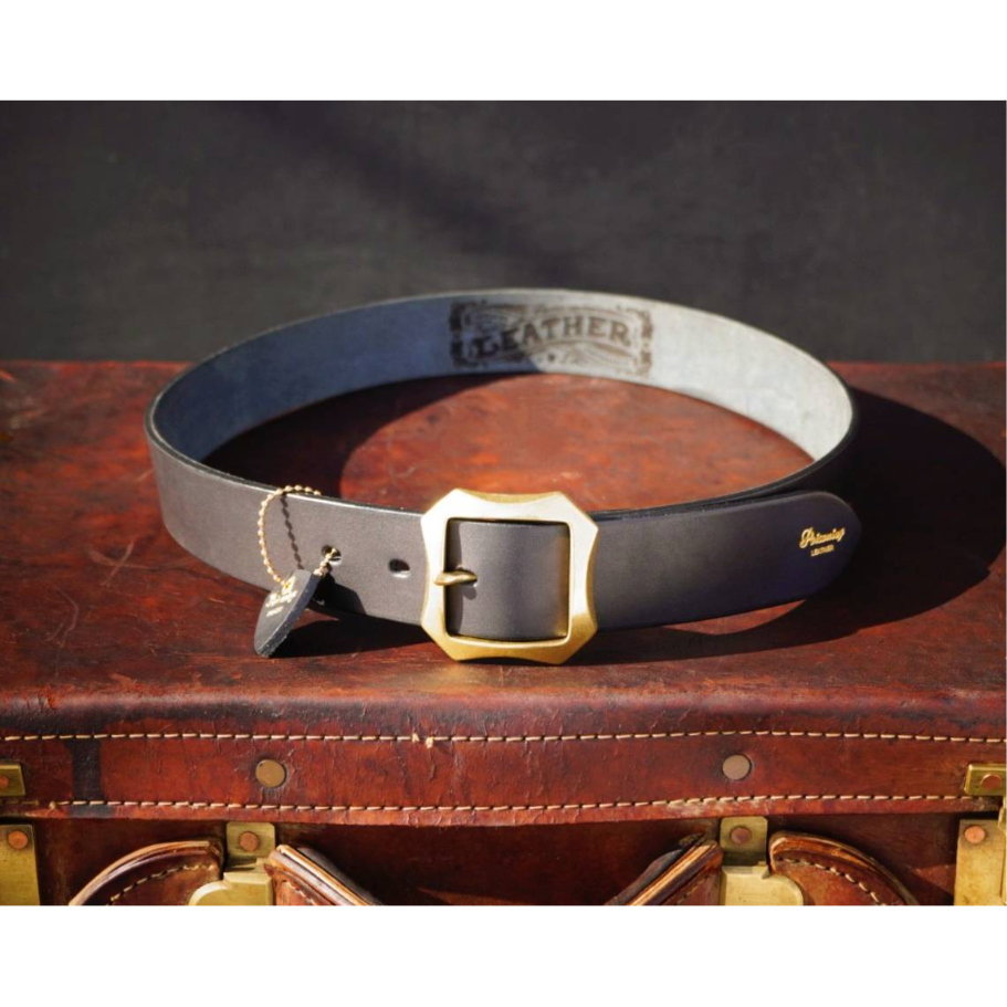 オリジナル ブラックサドルレザーベルト/4㎜厚/シングルホール