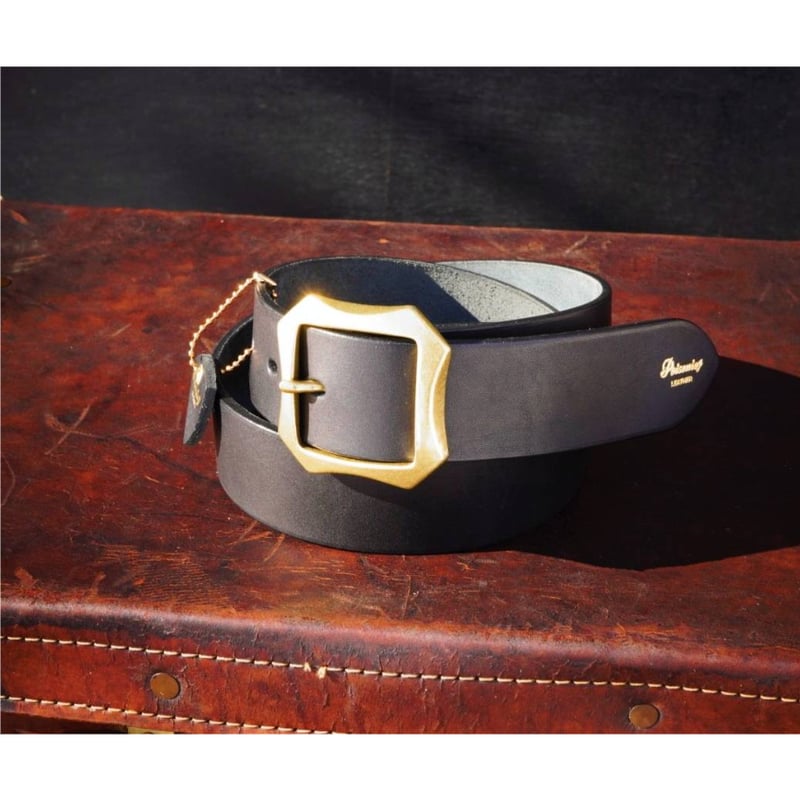 オリジナル ブラックサドルレザーベルト/4㎜厚/シングルホール
