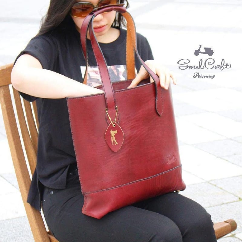 オリジナル ”チェリーレッドレザー” トートバッグ | Poisonivy's STORE