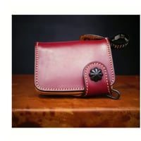 オリジナル フラップショート ウォレット チェリーレッド