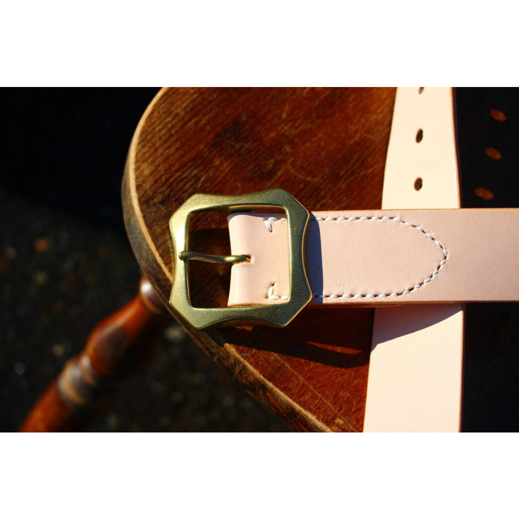 本白ヌメ ベンズレザー ギャリソンベルト/4.2mm厚/40mm幅 | Poisonivy's