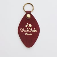 “SOULCRAFT” レザー ホテル キーホルダー / チェリーレッド × ゴールド Cherryred Leather Hotel Keychein