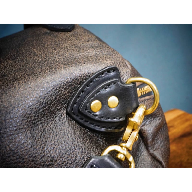 オリジナル レザーミリタリードラムバッグ/ショルダーベルト付属