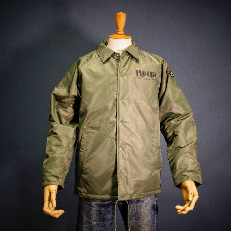 BIG BOSS CAT!!” オリジナル 裏ボア 防寒コーチジャケット /オリーブ