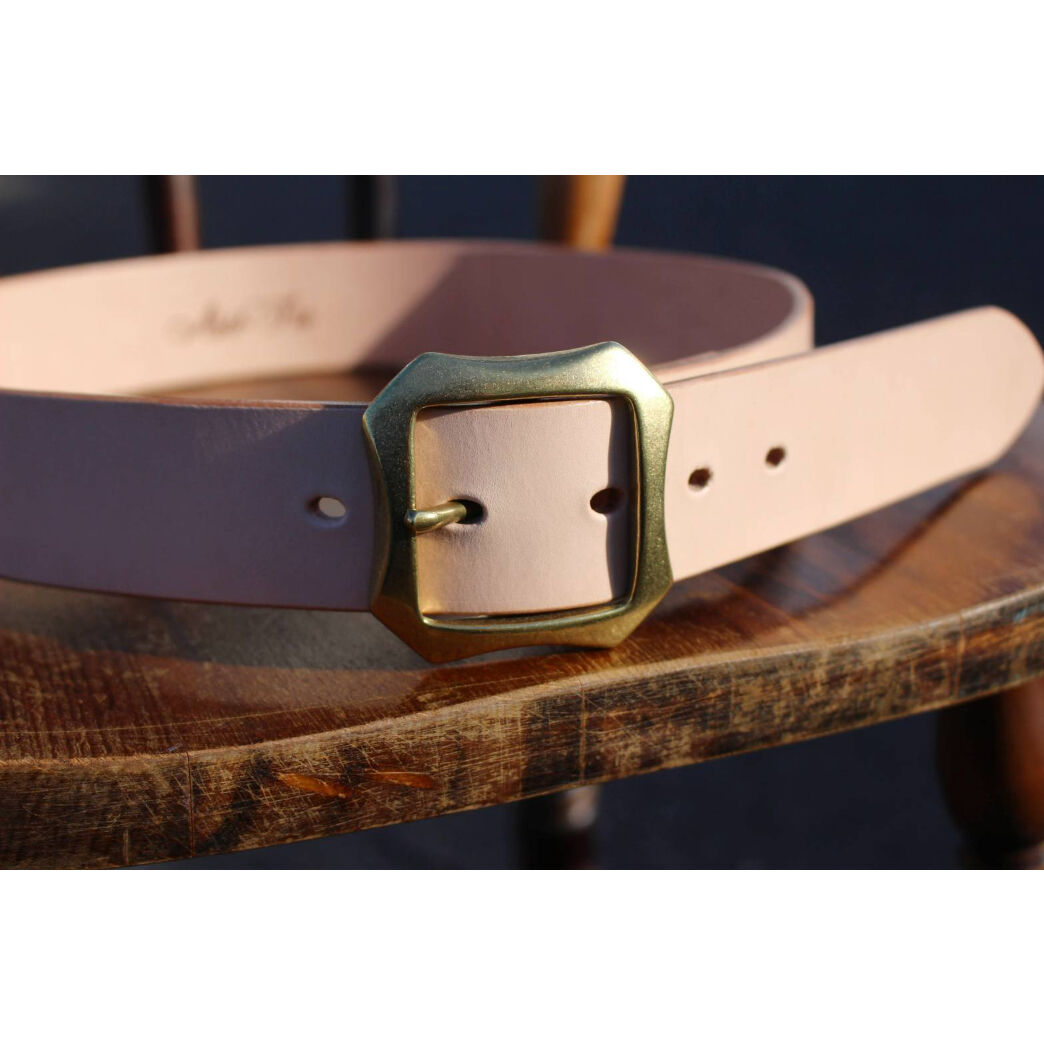 本白ヌメ ベンズレザー ギャリソンベルト/4.2mm厚/40mm幅 | Poisonivy's