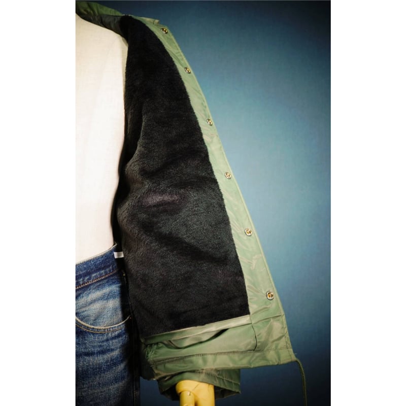 BIG BOSS CAT!!” オリジナル 裏ボア 防寒コーチジャケット /オリーブ