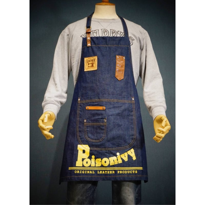 オリジナル デニムエプロン 前掛け 胸付き | Poisonivy's STORE