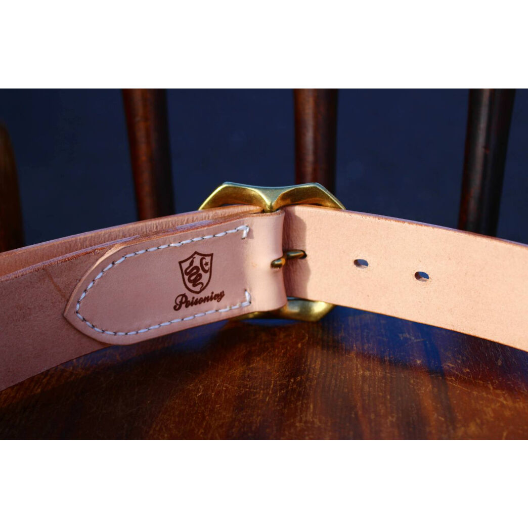 本白ヌメ ベンズレザー ギャリソンベルト/4.2mm厚/40mm幅 | Poisonivy's