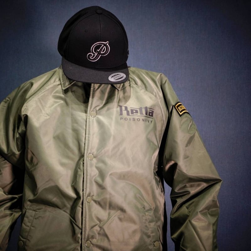 BIG BOSS CAT!!” オリジナル 裏ボア 防寒コーチジャケット /オリーブ