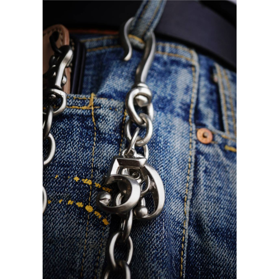 ぽ*ん様 ナンバーナイン レザー ブラック ウォレットチェーン スタッズ付き Nancy | 装飾付き ブラックレザー・ウォレット | 新作コレクション