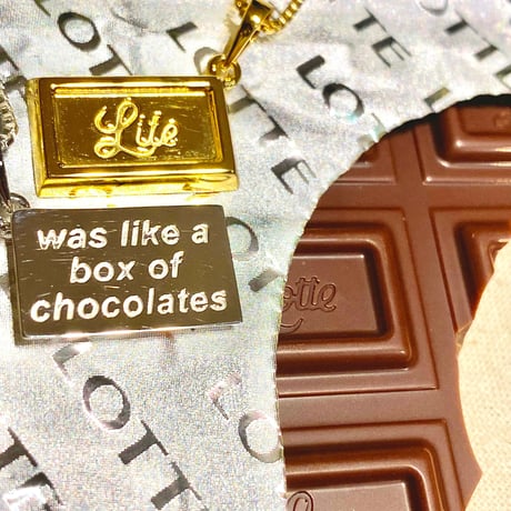 IN-PUT-OUT / Life chocolate message Necklace K18GP/Silver 925