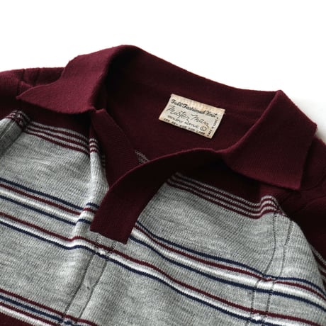 Vintage, Acrylic Knit Polo L/S Shirt