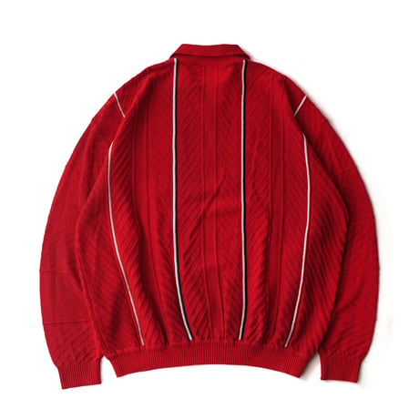 Vintage, Cotton Acrylic Knit Polo L/S Shirt