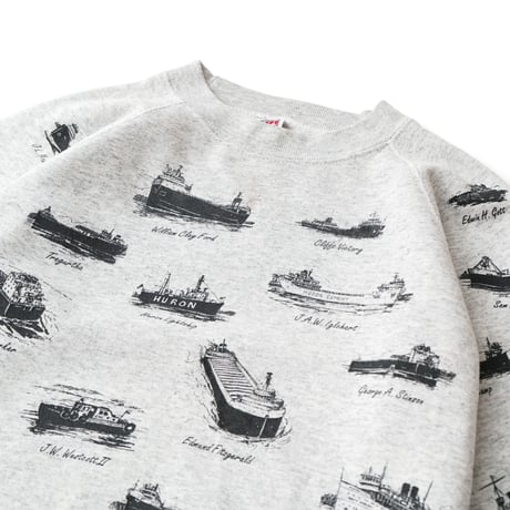 Vintage, Ship Crewneck Sweatshirt
