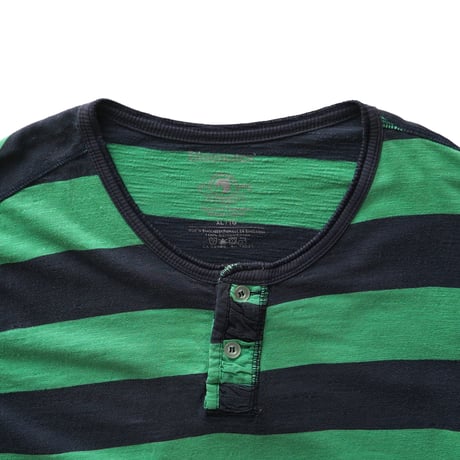 Striped Henley-Neck S/S Tee