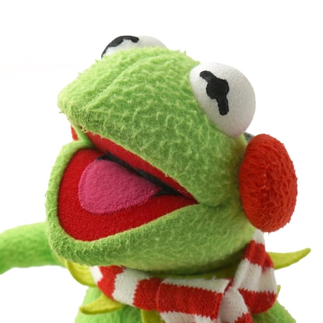 Kermit the Frog / Vintage, Plush Toy "Gloves & Earmuffs & Scarf"