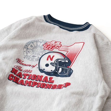 University of Nebraska / Vintage, Line-Ribbed Crewneck Sweatshirt "1994 National Championship"