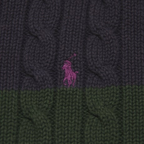 Polo Ralph Lauren / Vintage, Striped Cotton Knit Crewneck Sweater