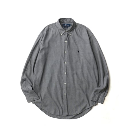 Ralph Lauren / Vintage, Houndstooth Plaid Cotton B.D L/S Shirt "Marlowe"