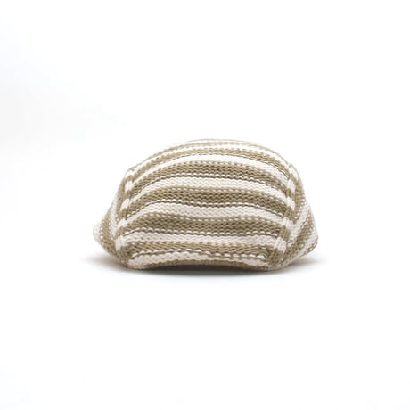 Striped Knit Flat Cap