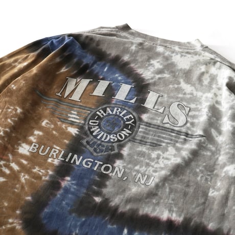 Harley Davidson / Vintage, Burlington New Jersey Tie-Dye L/S Tee