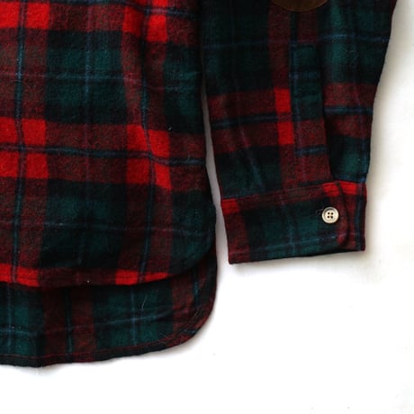 Woolrich / Vintage, Leather Collar Elbow Patches Wool Plaid Flannel L/S Shirt