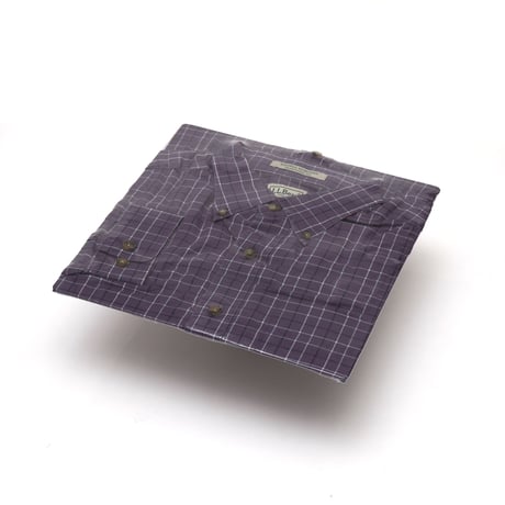 L.L. Bean / Wrinkle-Free Twill Sport Shirt "Traditional Fit Windowpane"