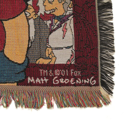 The Simpsons / 00's Vintage, Woven Tapestry Fringe Throw Blanket Rag